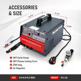 WARCKING 220V 45A Contact Pilot Air Plasma Cutter With Built In Compressor,IGBT Inverter DC Digital Display